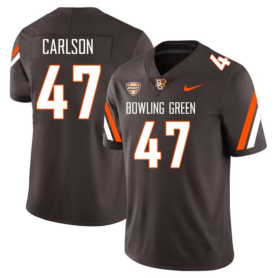 Bowling Green Falcons #47 George Carlson College Football Jerseys Stitched Sale-Brown